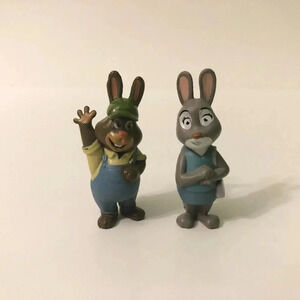 Disney  Pixar Zootopia Judy Hopps Mom and Dad Rabbit Mini Toy Figure